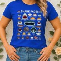 Shark Faces Type Of Shark Shark Faces Of All Kinds Womens T-Shirt