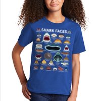 Shark Faces Type Of Shark Shark Faces Of All Kinds Kids T-Shirt