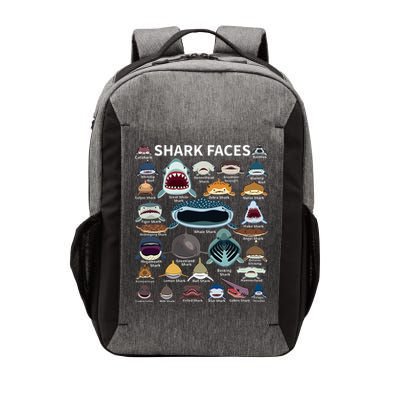 Shark Faces Type Of Shark Shark Faces Of All Kinds Vector Backpack