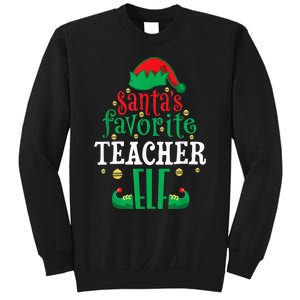 Santa's Favorite Teacher Elf Christmas Family Matching Sweatshirt