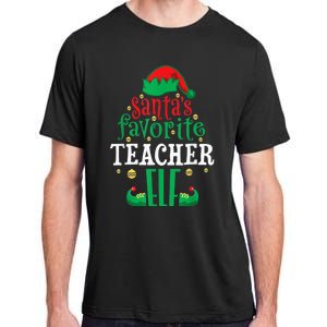 Santa's Favorite Teacher Elf Christmas Family Matching Adult ChromaSoft Performance T-Shirt