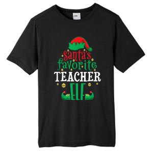 Santa's Favorite Teacher Elf Christmas Family Matching Tall Fusion ChromaSoft Performance T-Shirt