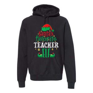 Santa's Favorite Teacher Elf Christmas Family Matching Premium Hoodie