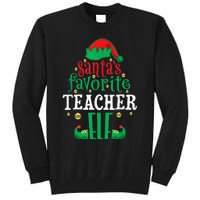 Santa's Favorite Teacher Elf Christmas Family Matching Tall Sweatshirt