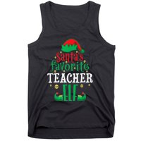 Santa's Favorite Teacher Elf Christmas Family Matching Tank Top