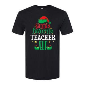 Santa's Favorite Teacher Elf Christmas Family Matching Softstyle CVC T-Shirt