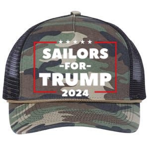 Sailors For Trump 2024 US Navy Donald Trump Support Retro Rope Trucker Hat Cap