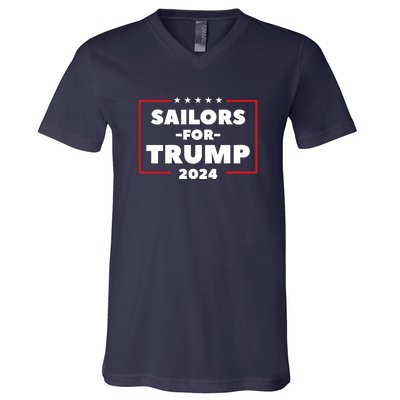 Sailors For Trump 2024 US Navy Donald Trump Support V-Neck T-Shirt