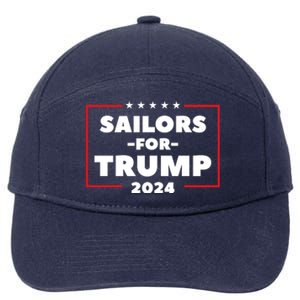 Sailors For Trump 2024 US Navy Donald Trump Support 7-Panel Snapback Hat