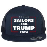 Sailors For Trump 2024 US Navy Donald Trump Support Flat Bill Trucker Hat