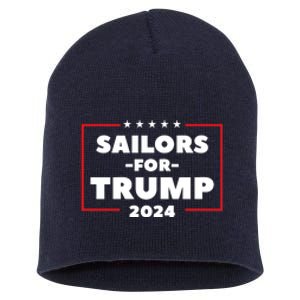 Sailors For Trump 2024 US Navy Donald Trump Support Short Acrylic Beanie