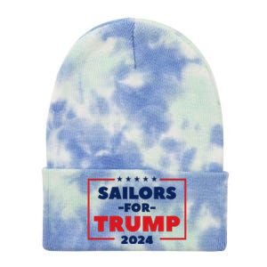 Sailors For Trump 2024 US Navy Donald Trump Support Tie Dye 12in Knit Beanie