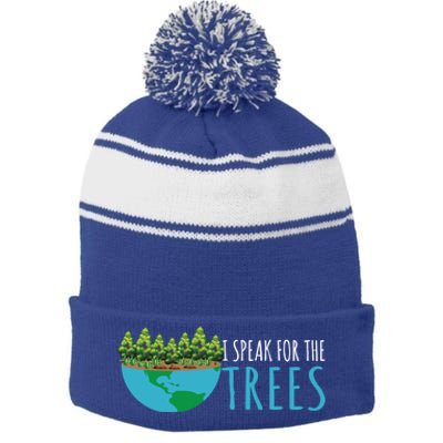 Speak For The Trees Activists Environt Earth Day Gift Stripe Pom Pom Beanie