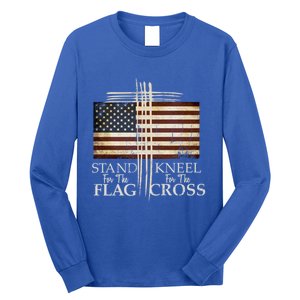 Stand For The Flag Cute Gift Kneel For Cross Love Usa Funny Gift Long Sleeve Shirt