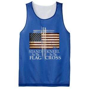 Stand For The Flag Cute Gift Kneel For Cross Love Usa Funny Gift Mesh Reversible Basketball Jersey Tank