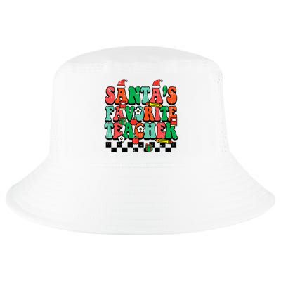 Santas Favorite Teacher Retro Groovy Christmas Xmas Cool Comfort Performance Bucket Hat