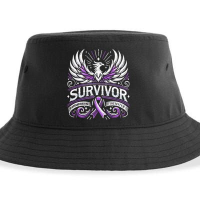 Survivor Fluoroquinolone Toxicity Awareness Sustainable Bucket Hat