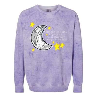 Shoot For The Moon Quote Wmoon & Stars Cute Colorblast Crewneck Sweatshirt