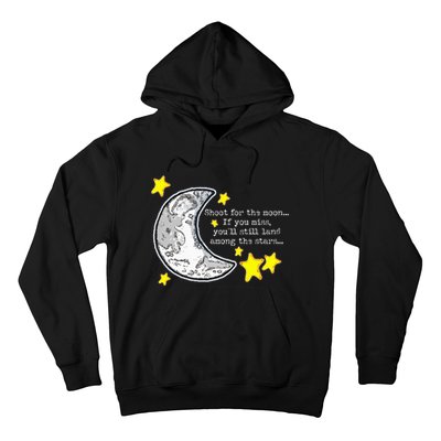 Shoot For The Moon Quote Wmoon & Stars Cute Hoodie