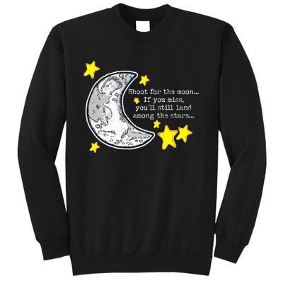 Shoot For The Moon Quote Wmoon & Stars Cute Sweatshirt