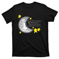 Shoot For The Moon Quote Wmoon & Stars Cute T-Shirt