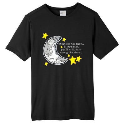 Shoot For The Moon Quote Wmoon & Stars Cute Tall Fusion ChromaSoft Performance T-Shirt