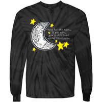 Shoot For The Moon Quote Wmoon & Stars Cute Tie-Dye Long Sleeve Shirt