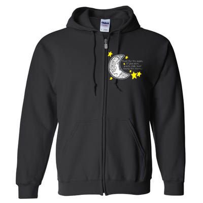 Shoot For The Moon Quote Wmoon & Stars Cute Full Zip Hoodie