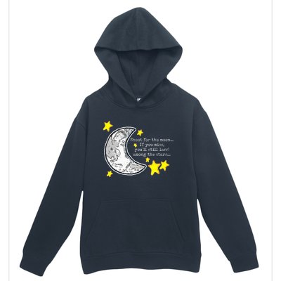 Shoot For The Moon Quote Wmoon & Stars Cute Urban Pullover Hoodie