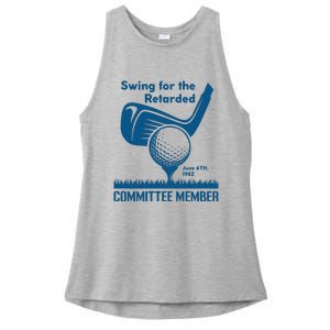 Swing For The Retarded Ladies PosiCharge Tri-Blend Wicking Tank