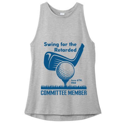 Swing For The Retarded Ladies PosiCharge Tri-Blend Wicking Tank