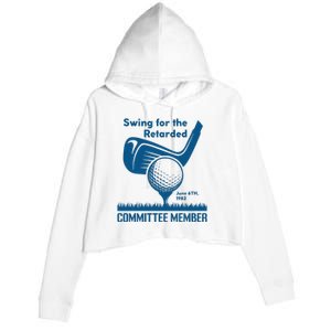 Swing For The Retarded Crop Fleece Hoodie