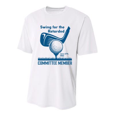 Swing For The Retarded Youth Performance Sprint T-Shirt