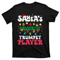 SantaS Favorite Trumpet Player Santa Hat Light Christmas T-Shirt