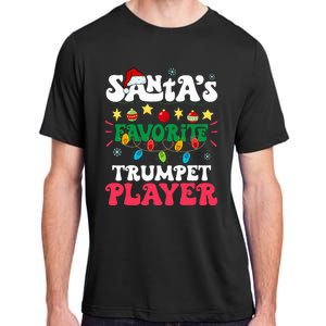 SantaS Favorite Trumpet Player Santa Hat Light Christmas Adult ChromaSoft Performance T-Shirt