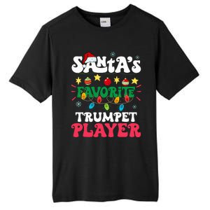 SantaS Favorite Trumpet Player Santa Hat Light Christmas Tall Fusion ChromaSoft Performance T-Shirt