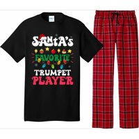 SantaS Favorite Trumpet Player Santa Hat Light Christmas Pajama Set