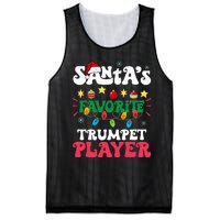 SantaS Favorite Trumpet Player Santa Hat Light Christmas Mesh Reversible Basketball Jersey Tank