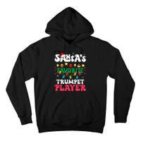 SantaS Favorite Trumpet Player Santa Hat Light Christmas Tall Hoodie