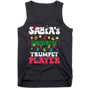 SantaS Favorite Trumpet Player Santa Hat Light Christmas Tank Top