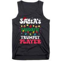 SantaS Favorite Trumpet Player Santa Hat Light Christmas Tank Top