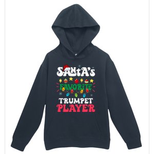 SantaS Favorite Trumpet Player Santa Hat Light Christmas Urban Pullover Hoodie