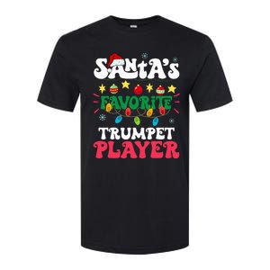 SantaS Favorite Trumpet Player Santa Hat Light Christmas Softstyle CVC T-Shirt