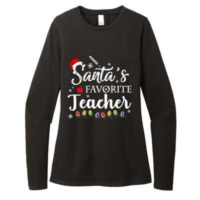 SantaS Favorite Teacher Family Matching Group Christmas Womens CVC Long Sleeve Shirt