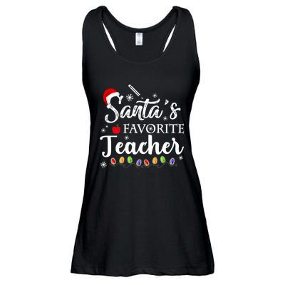 SantaS Favorite Teacher Family Matching Group Christmas Ladies Essential Flowy Tank