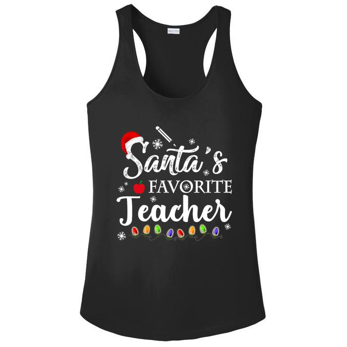 SantaS Favorite Teacher Family Matching Group Christmas Ladies PosiCharge Competitor Racerback Tank