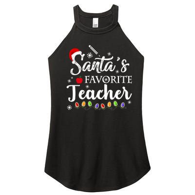 SantaS Favorite Teacher Family Matching Group Christmas Women's Perfect Tri Rocker Tank