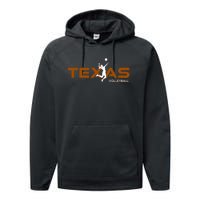 Sport Fan Tex The Lone Star State Of Texas Volleyball Performance Fleece Hoodie