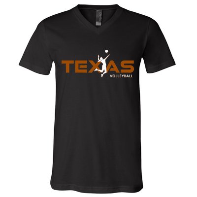 Sport Fan Tex The Lone Star State Of Texas Volleyball V-Neck T-Shirt