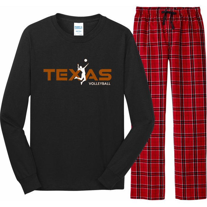 Sport Fan Tex The Lone Star State Of Texas Volleyball Long Sleeve Pajama Set